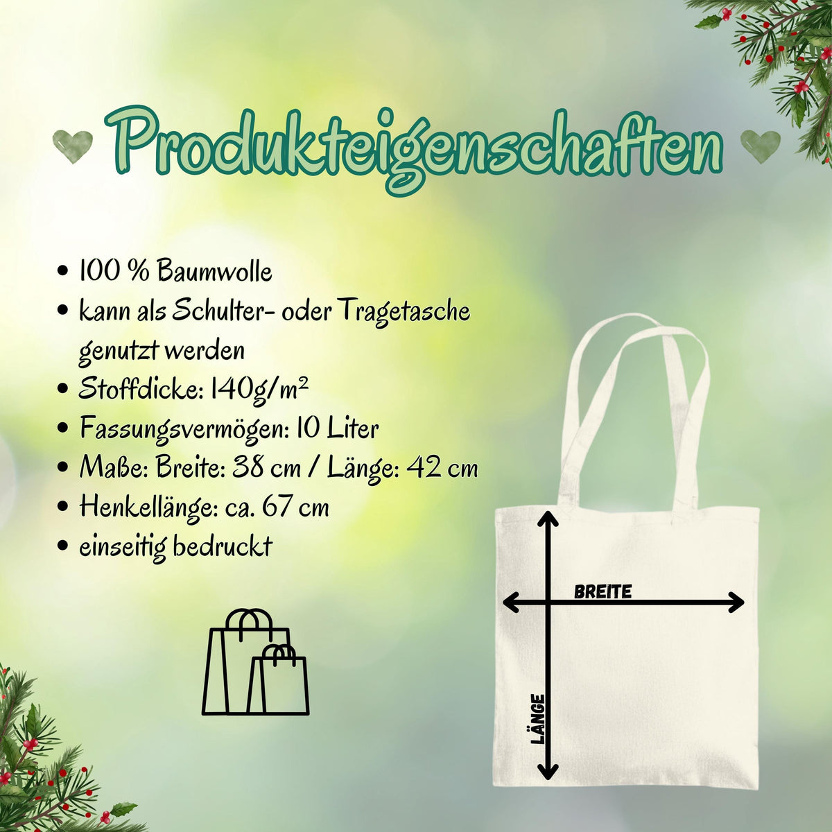 Stofftasche Weihnachten mit Motiv „Adventsakademie“ – vier brennende Kerzen mit Tannenzweigen, Beeren und Schleife auf hochwertigem Baumwoll-Jutebeutel. Ideal als Weihnachtsgeschenktasche, nachhaltige Einkaufstasche oder als Geschenkidee. Perfekt für Advent, Wintermärkte, Geschenkverpackung oder als stilvoller Shopping-Begleiter in der Weihnachtszeit. Stofftasche Weihnachten | Jutebeutel Weihnachten für Frauen Weihnachtsgeschenktasche | Einkaufstasche Weihnachtsmotiv