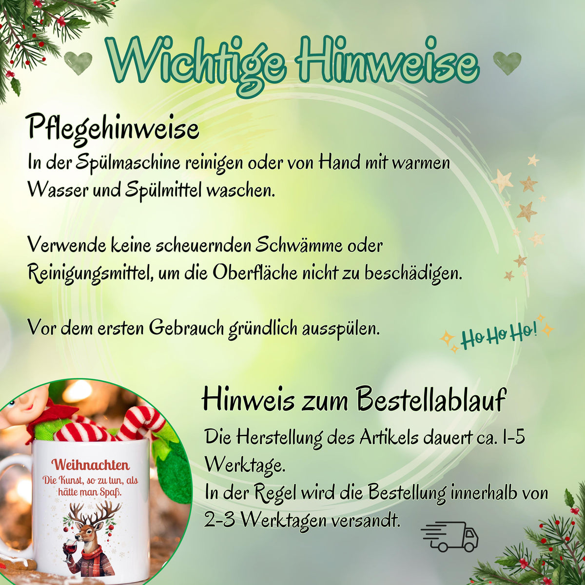 Lustige Anti-Weihnachtstasse mit Spruch | Geschenk Weihnachten Kollegin Freund Familie | Weihnachtsbecher mit Rentier | Wichtelgeschenk