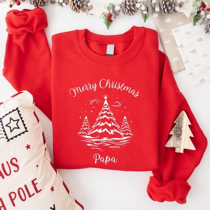 Personalisierter Weihnachtspullover Familie mit Weihnachtsbäumen– festliches Design mit „Merry Christmas“-Schriftzug. Familienoutfit Weihnachten für Eltern, Kinder & Babys im Partnerlook. Ideal als personalisiertes Weihnachtsgeschenk, Geschwister-Outfit, für Heiligabend, Familienfotos oder als Matching Look. Hochwertig bedruckt und mit Namen individualisierbar – für unvergessliche Weihnachtsmomente. Weihnachtspullover Familie Partnerlook Weihnachten Eltern Kind Baby Familienoutfit Geschwister