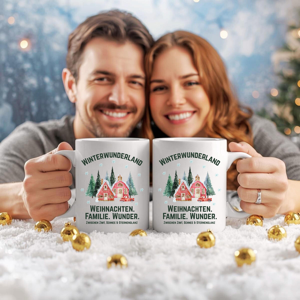 Weihnachtstasse mit Winterwunderland-Motiv und Spruch „Weihnachten. Familie. Wunder.“ – Geschenkidee für Weihnachten, Advent & Winter. Ideal für Familie, Freunde oder Kollegen. Die Tasse zeigt verschneite Häuser, Tannen & Schneeflocken – perfekt für Kaffee, Tee, Kakao oder Glühwein. Hochwertiger Druck, spülmaschinenfest, mikrowellengeeignet. Weihnachtsbecher mit emotionaler Botschaft – für festliche Momente, gemütliche Kaffeepausen oder als liebevolles Geschenk zur Weihnachtszeit. Winterbecher