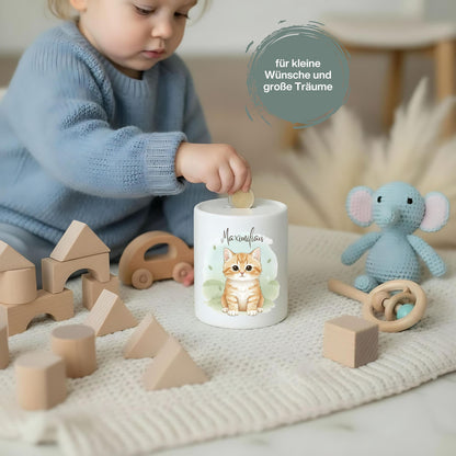 Spardose Tiere personalisiert mit Namen | Kinderspardose Bauernhof | Geschenk Geburt Taufe Geburtstag Weihnachten