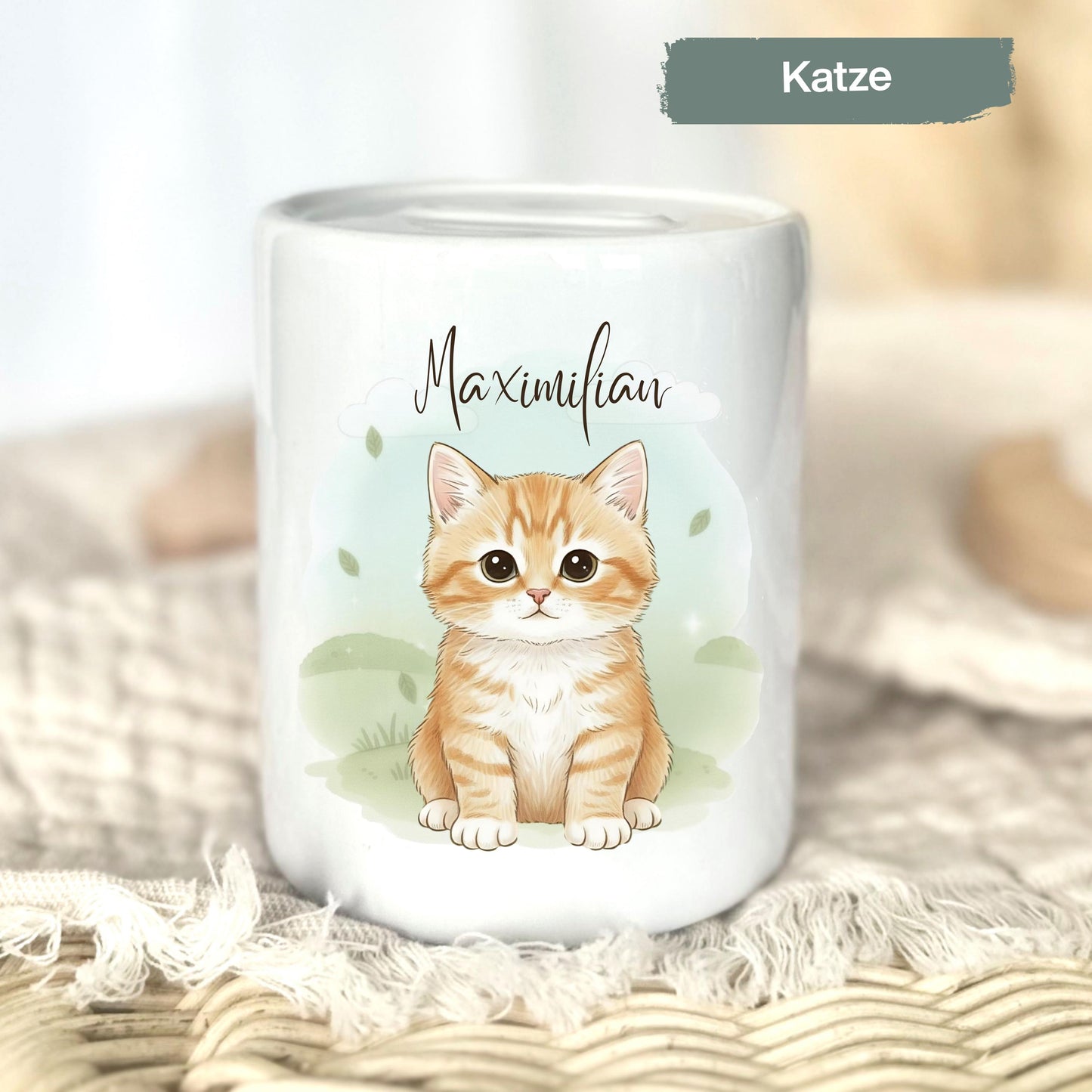Spardose Tiere personalisiert mit Namen | Kinderspardose Bauernhof | Geschenk Geburt Taufe Geburtstag Weihnachten