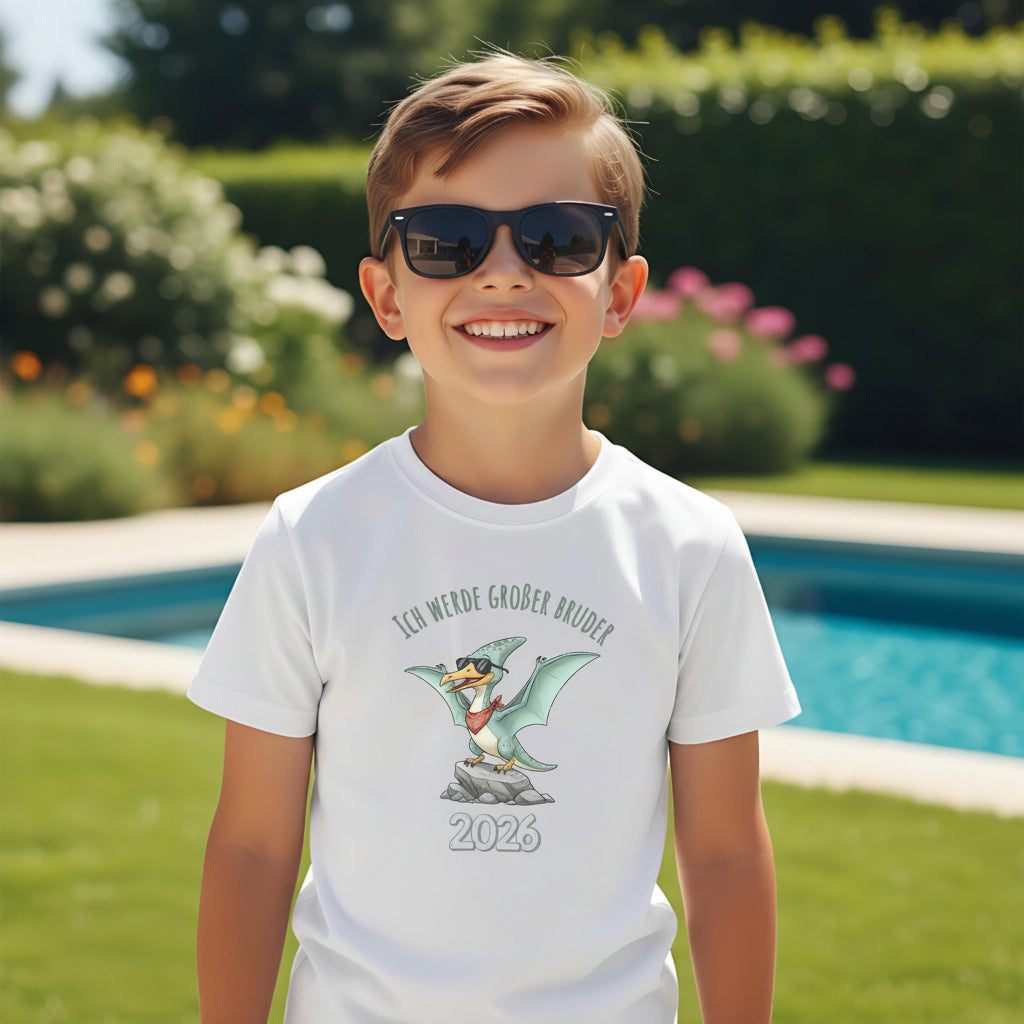 Ich werde großer Bruder Shirt 2027 mit Dino | Flugsaurier T-Shirt zur Schwangerschaftsverkündung