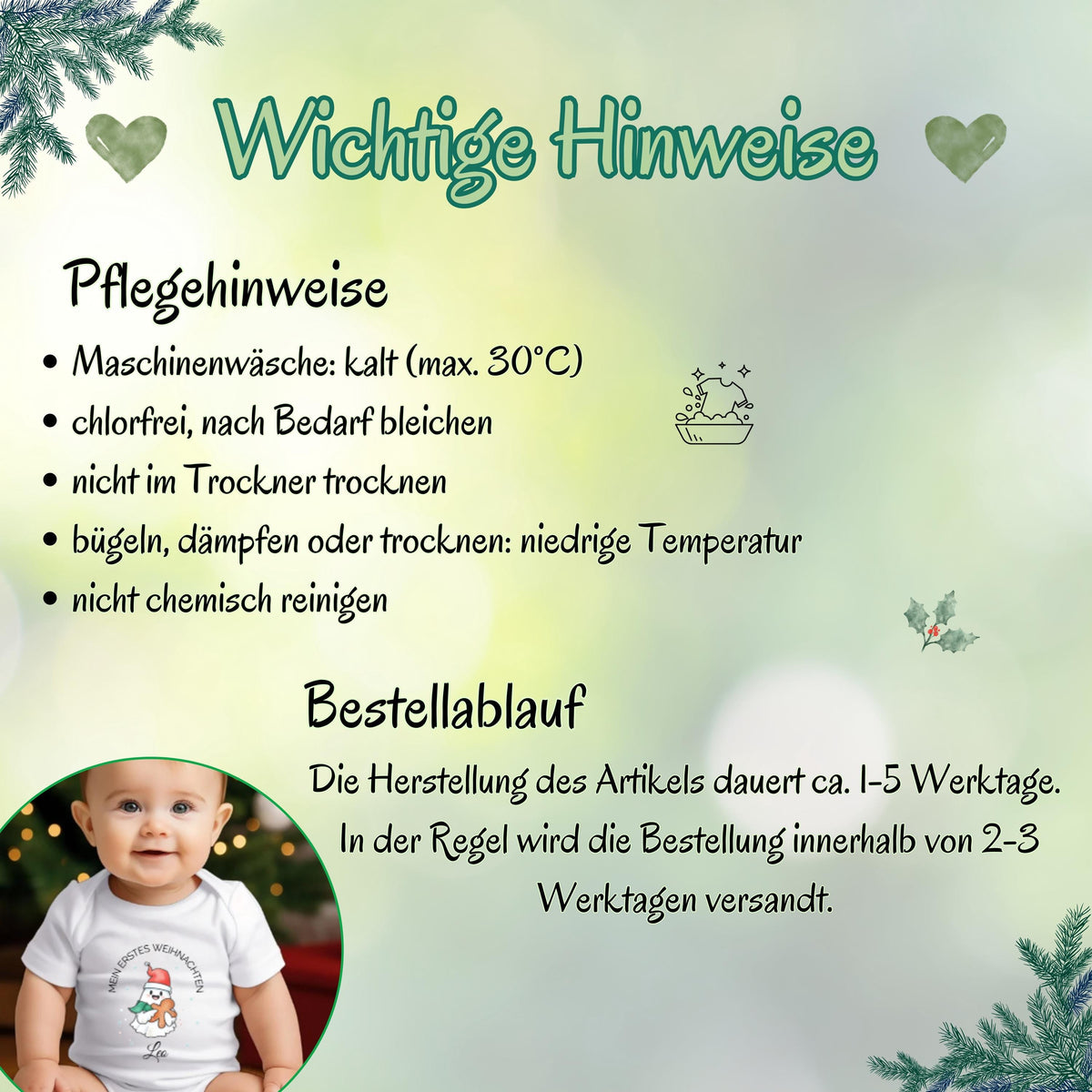 Mein erstes Weihnachten Babybody | Lebkuchenmann mit Name personalisiert | Weihnachtsoutfit Baby 2026 | Babybody Weihnachten Baby Outfit