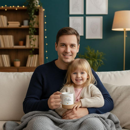 Papa Tasse personalisiert mit Namen | Korktasse Papa Geschenk Geburtstag