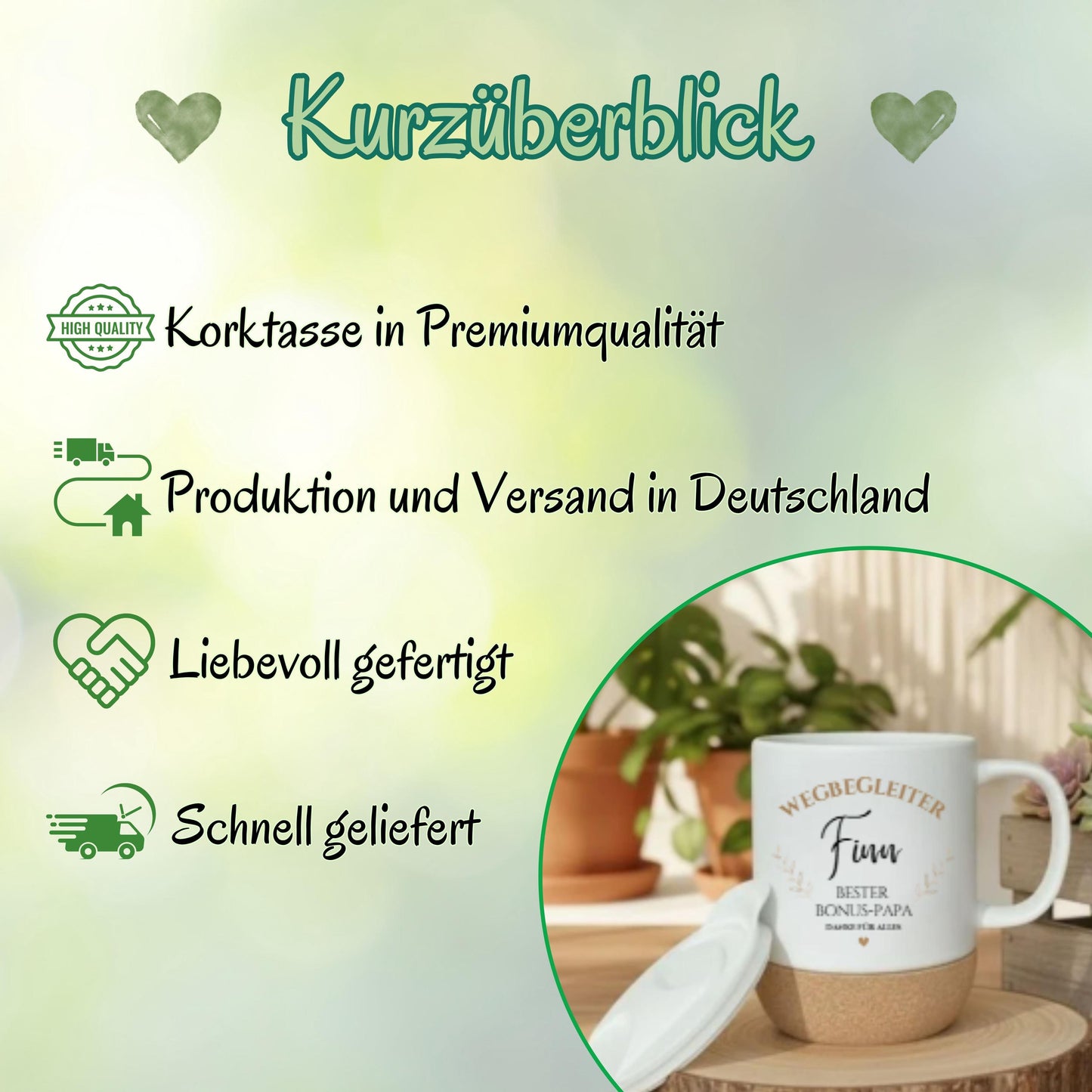 Tasse Bonus-Papa personalisiert mit Namen | Geschenk für Stiefvater oder Wahlpapa