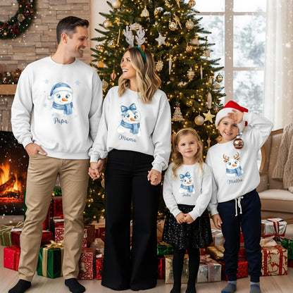 Familien Weihnachtspullover Schneemann | Familienoutfit Weihnachten Matching Family Christmas Sweater | Partnerlook Weihnachten Eltern Kind

Weihnachtspullover Familie Schneemann – Partnerlook Weihnachten für Eltern, Kinder & Babys | personalisiertes Familienoutfit mit Schneemann-Design