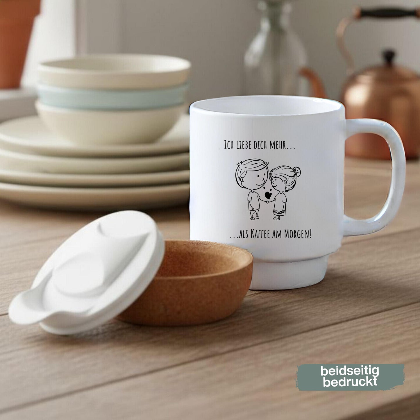 Paar Tasse Valentinstag & Jahrestag – Korktasse für Paare