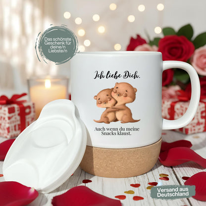 Paar Tasse Valentinstag & Jahrestag – Korktasse Geschenk für Paare