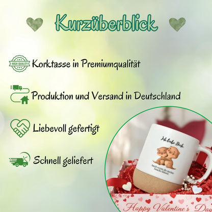 Paar Tasse Valentinstag & Jahrestag – Korktasse Geschenk für Paare