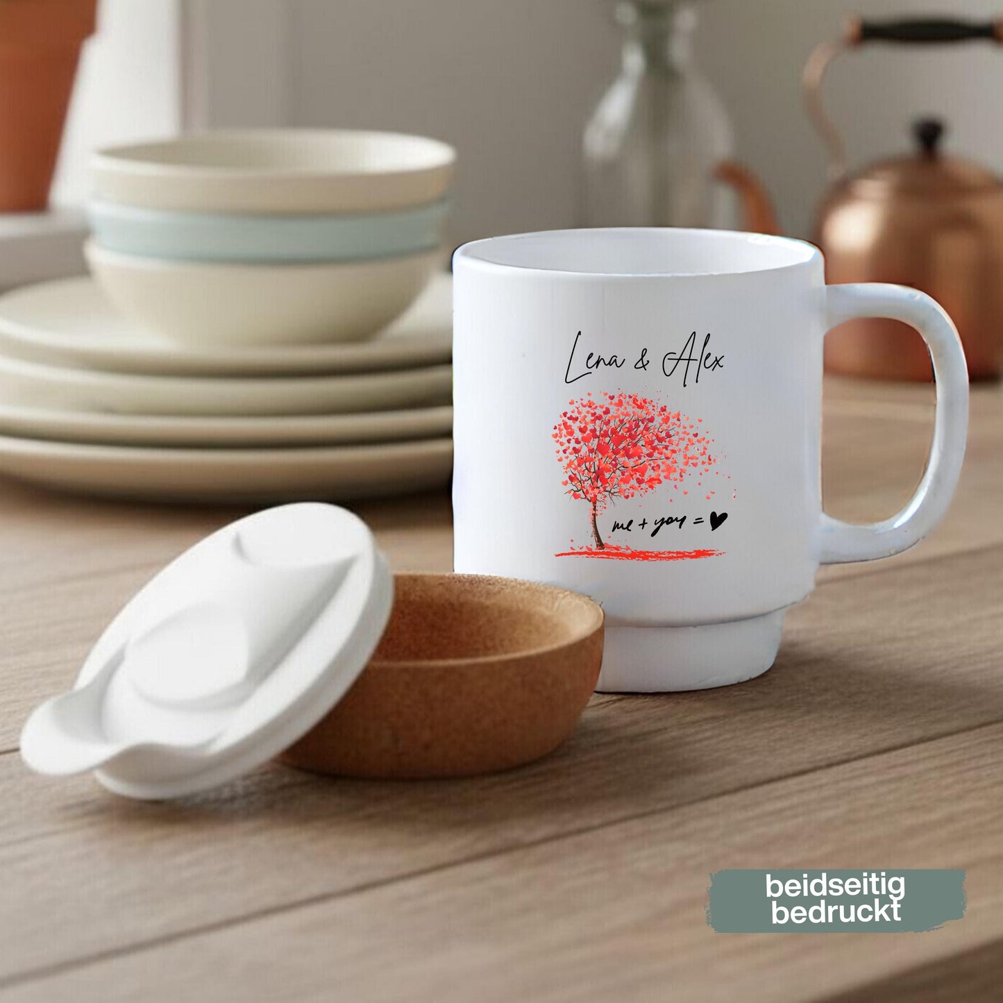 Paar Tasse personalisiert – Korktasse für Paare als Geschenk