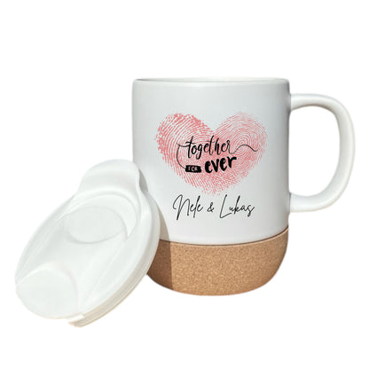 Paar Tasse personalisiert – Korktasse für Paare als Geschenk mit Namen