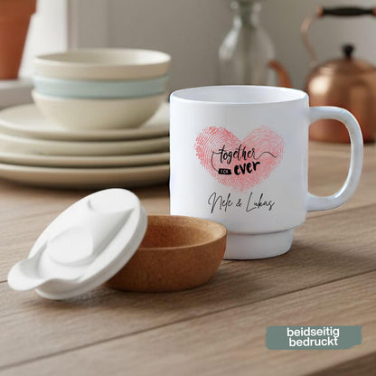 Paar Tasse personalisiert – Korktasse für Paare als Geschenk mit Namen