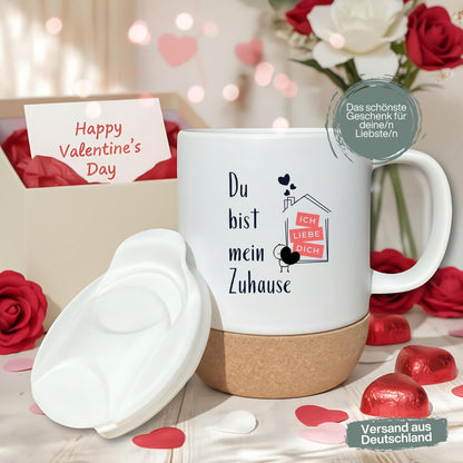 Paar Tasse Valentinstag & Jahrestag – Korktasse Partner Geschenk