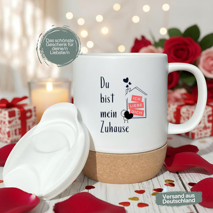 Paar Tasse Valentinstag & Jahrestag – Korktasse Partner Geschenk