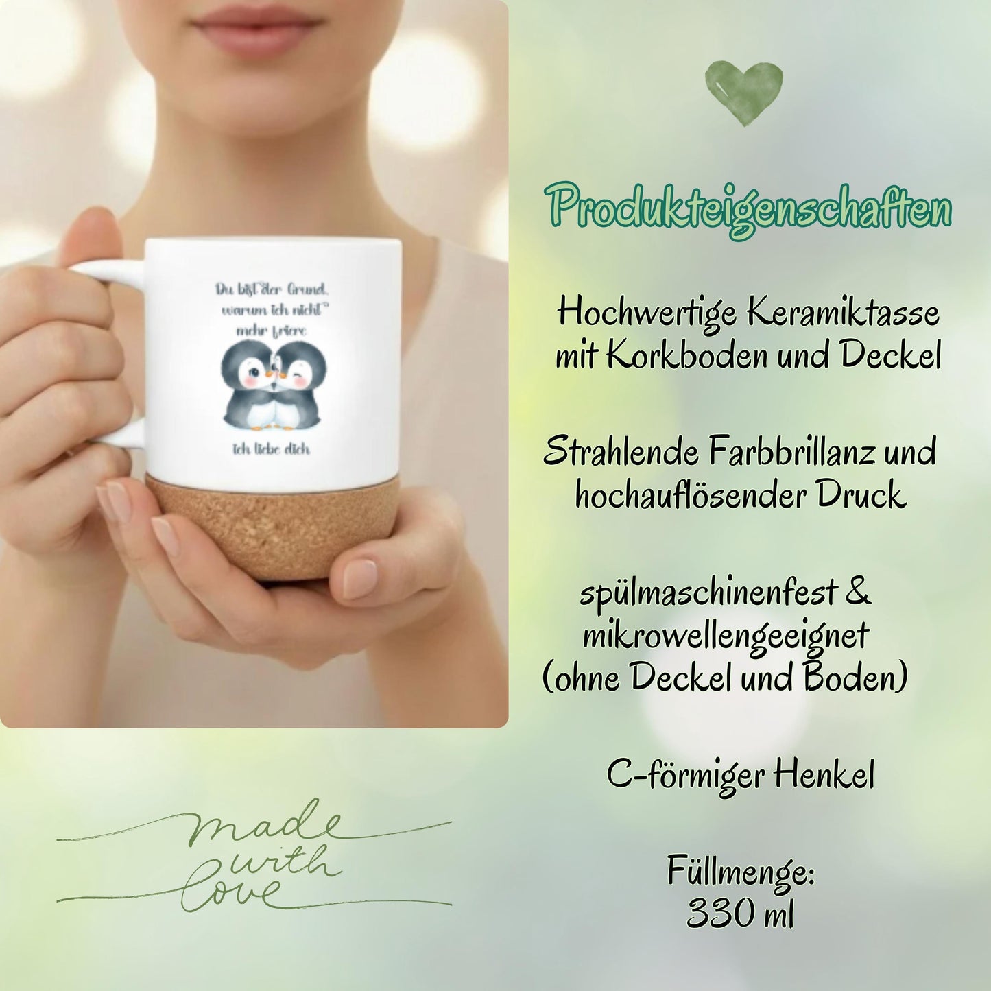 Tasse für Paare mit Pinguinen | Paar Tasse Liebe Valentinstag Geschenk