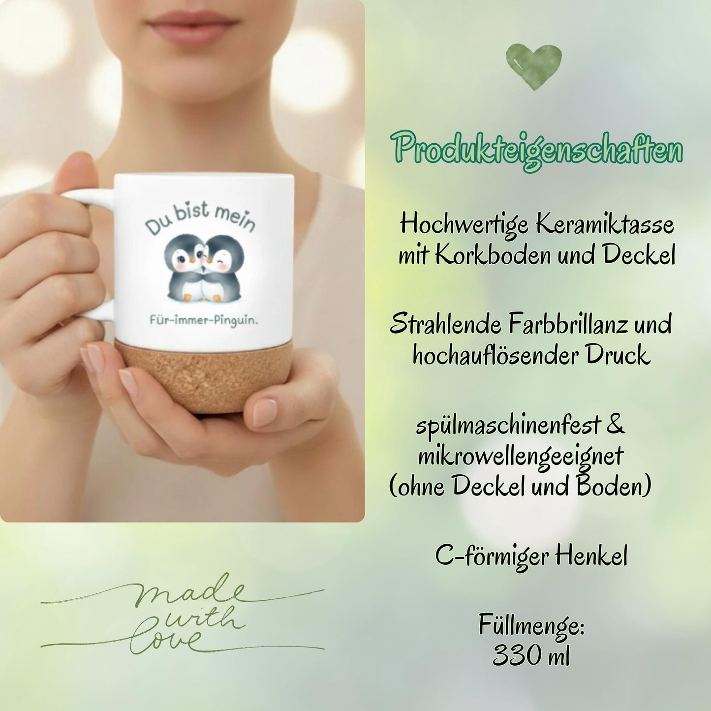 Tasse für Paare Pinguine | Paar Tasse Liebe Valentinstag Geschenk | Geschenk für Partner & Freundin