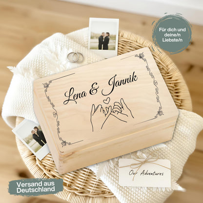 Erinnerungskiste für Paare personalisiert | Geschenk für Freundin & Partner | Holzkiste Paar Geschenk