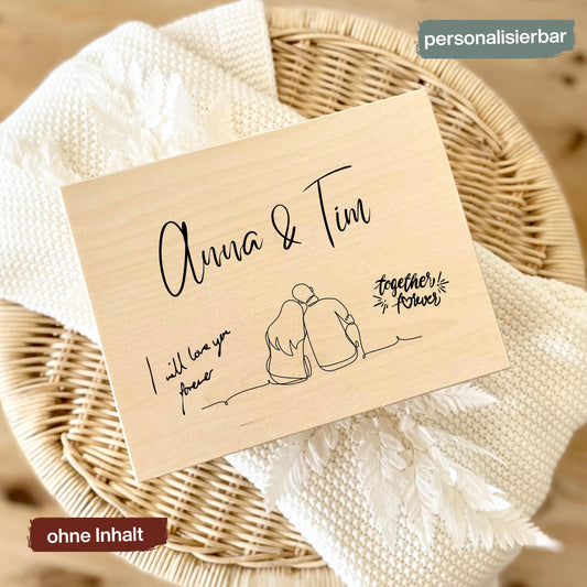 Holzkiste Erinnerungskiste personalisiert Paar Geschenk | Hochzeit Brautpaar Box aus Holz