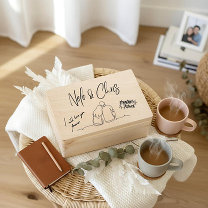 Holzkiste Erinnerungskiste personalisiert Paar Geschenk | Hochzeit Brautpaar Box aus Holz