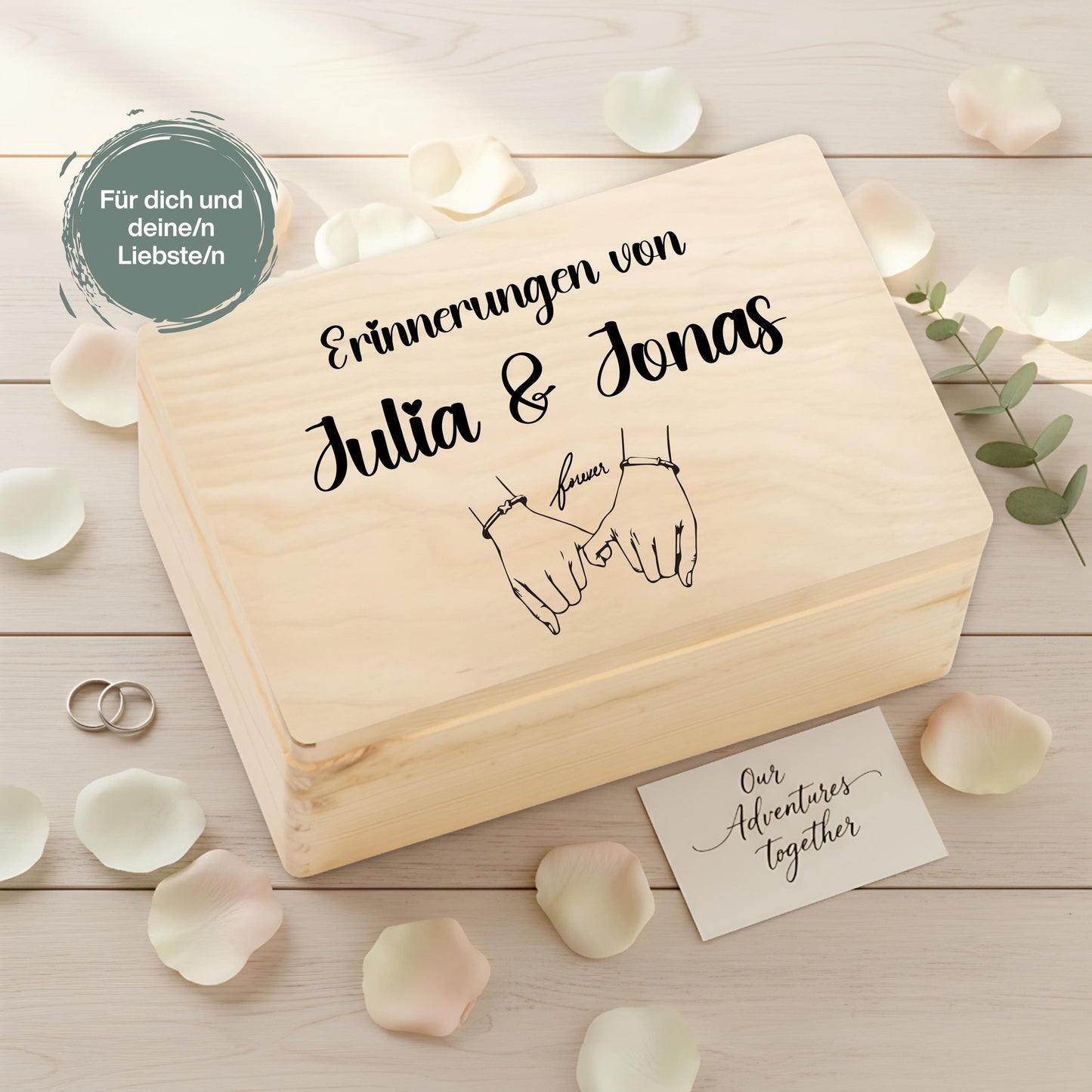 Erinnerungskiste Paare - personalisiertes Geschenk zum Jahrestag oder Hochzeitstag