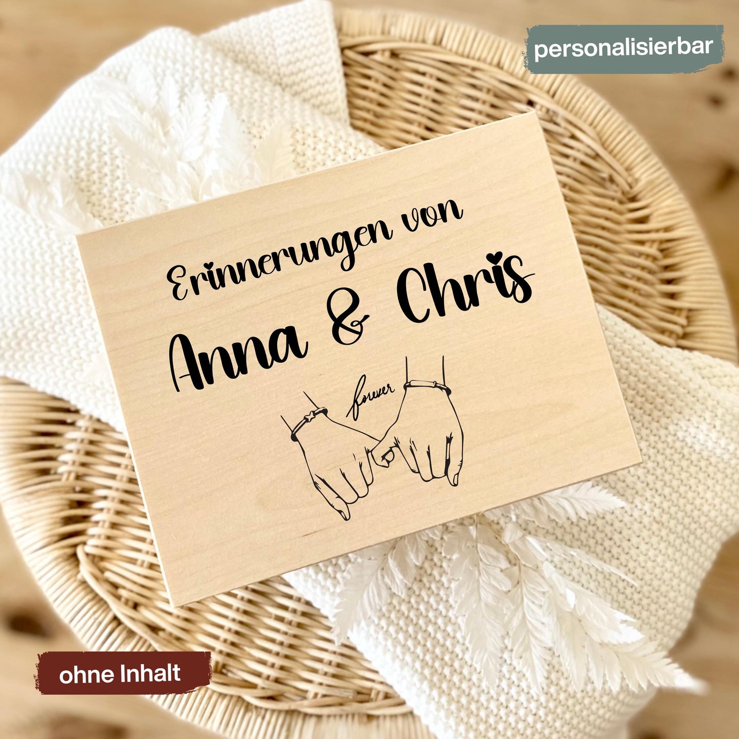 Erinnerungskiste Paare - personalisiertes Geschenk zum Jahrestag oder Hochzeitstag