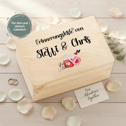 Erinnerungskiste für Paare - personalisiert Geschenk zum Jahrestag oder Hochzeitstag