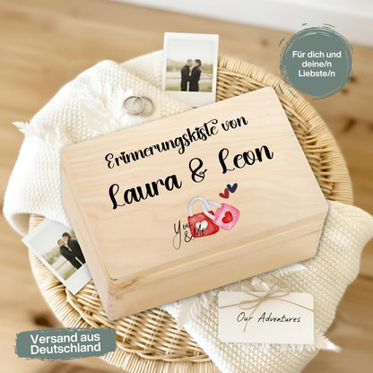 Erinnerungskiste für Paare - personalisiert Geschenk zum Jahrestag oder Hochzeitstag