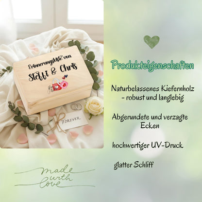 Erinnerungskiste für Paare - personalisiert Geschenk zum Jahrestag oder Hochzeitstag