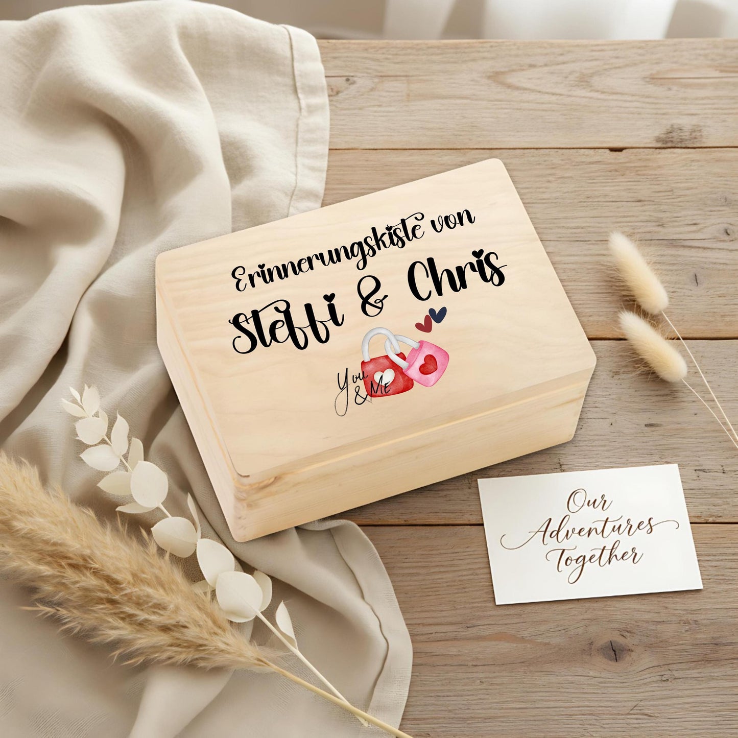 Erinnerungskiste für Paare - personalisiert Geschenk zum Jahrestag oder Hochzeitstag