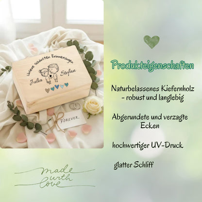 Erinnerungskiste personalisiert für Paare | Geschenk zum Jahrestag, Valentinstag & Hochzeit