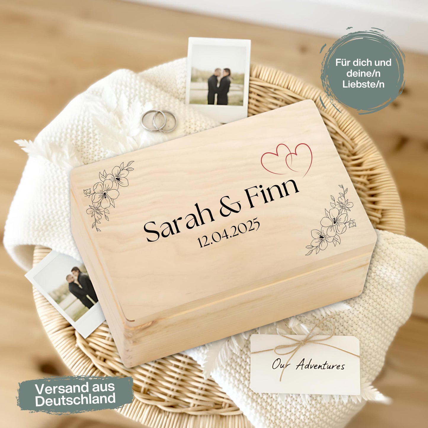Erinnerungskiste für Paare personalisiert | Geschenk für Freundin & Partner