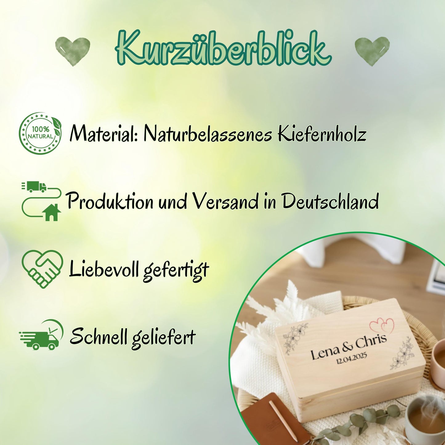 Erinnerungskiste für Paare personalisiert | Geschenk für Freundin & Partner