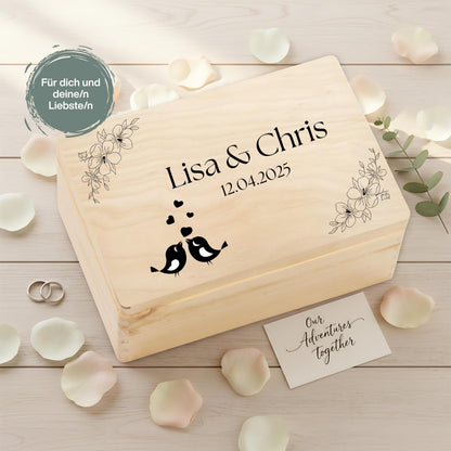 Erinnerungskiste für Paare personalisiert | Geschenk für Freundin & Partner | Holzkiste Paar Geschenk