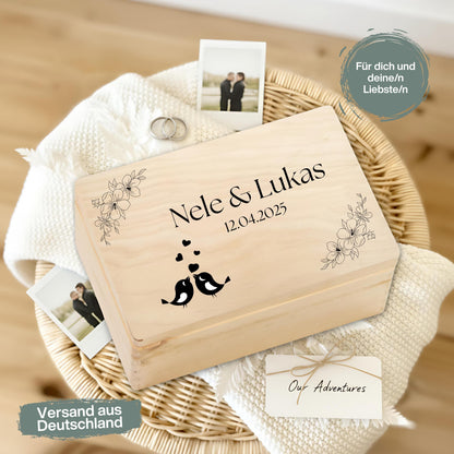Erinnerungskiste für Paare personalisiert | Geschenk für Freundin & Partner | Holzkiste Paar Geschenk