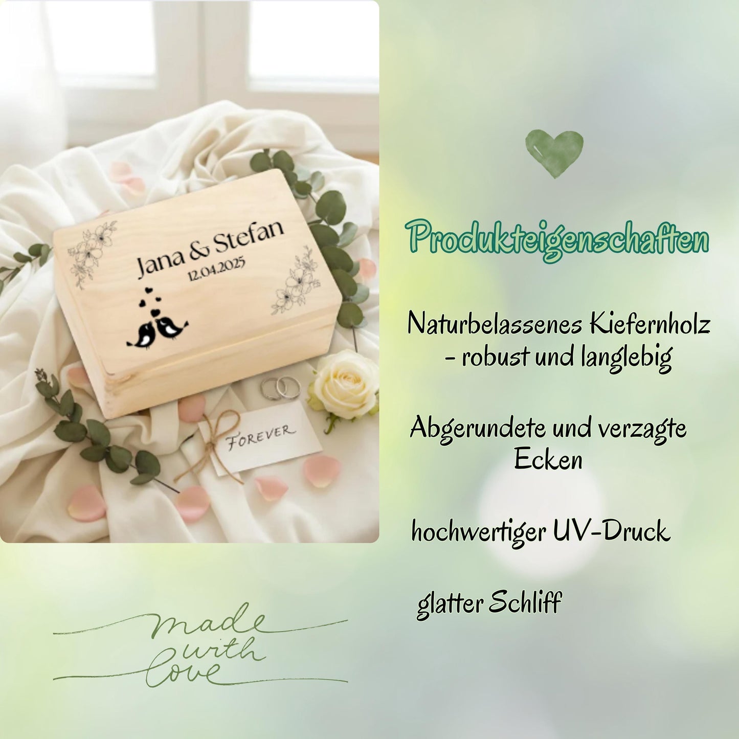 Erinnerungskiste für Paare personalisiert | Geschenk für Freundin & Partner | Holzkiste Paar Geschenk