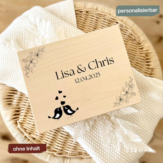 Erinnerungskiste für Paare personalisiert | Geschenk für Freundin & Partner | Holzkiste Paar Geschenk