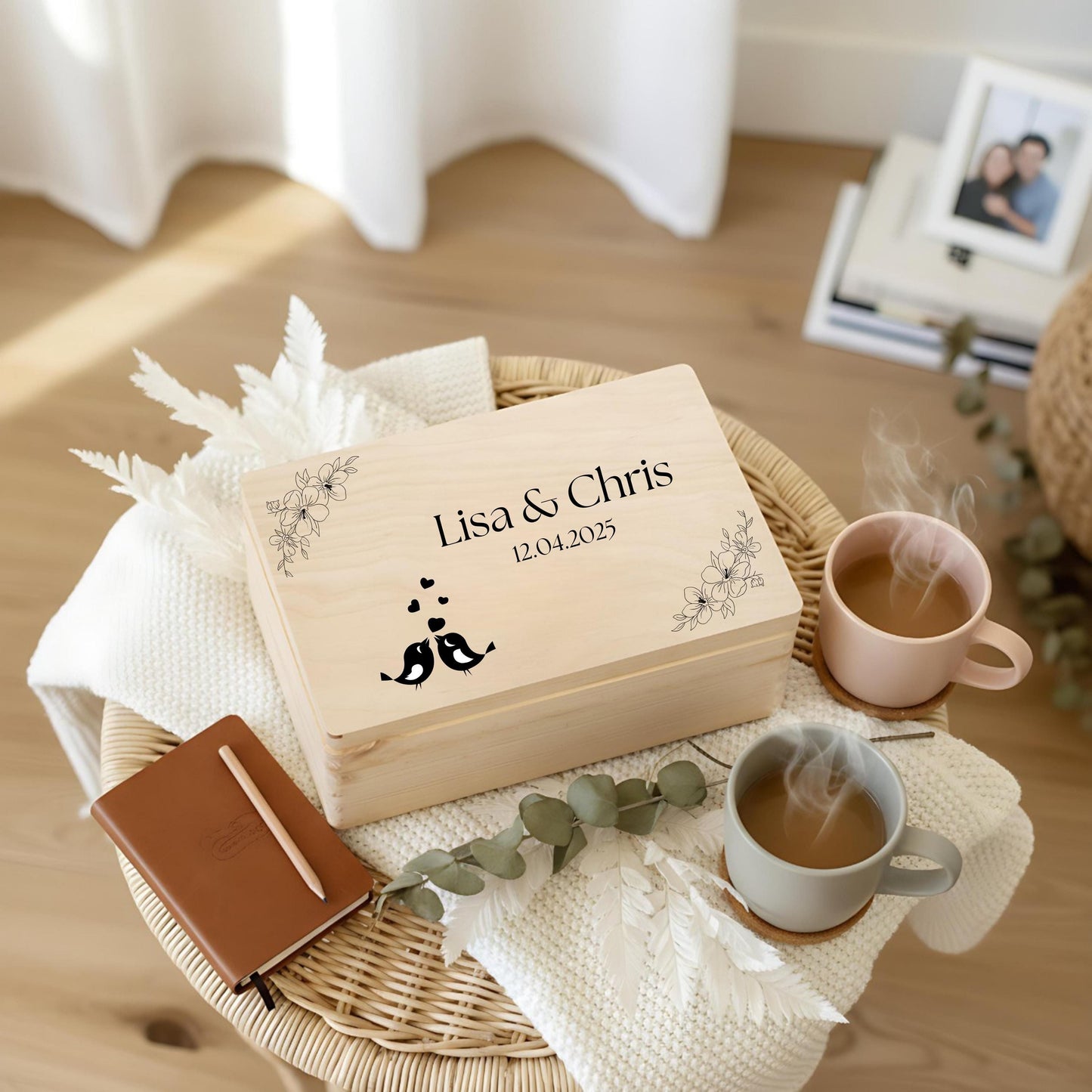 Erinnerungskiste für Paare personalisiert | Geschenk für Freundin & Partner | Holzkiste Paar Geschenk