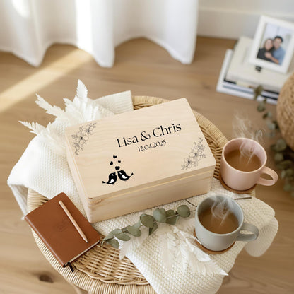 Erinnerungskiste für Paare personalisiert | Geschenk für Freundin & Partner | Holzkiste Paar Geschenk