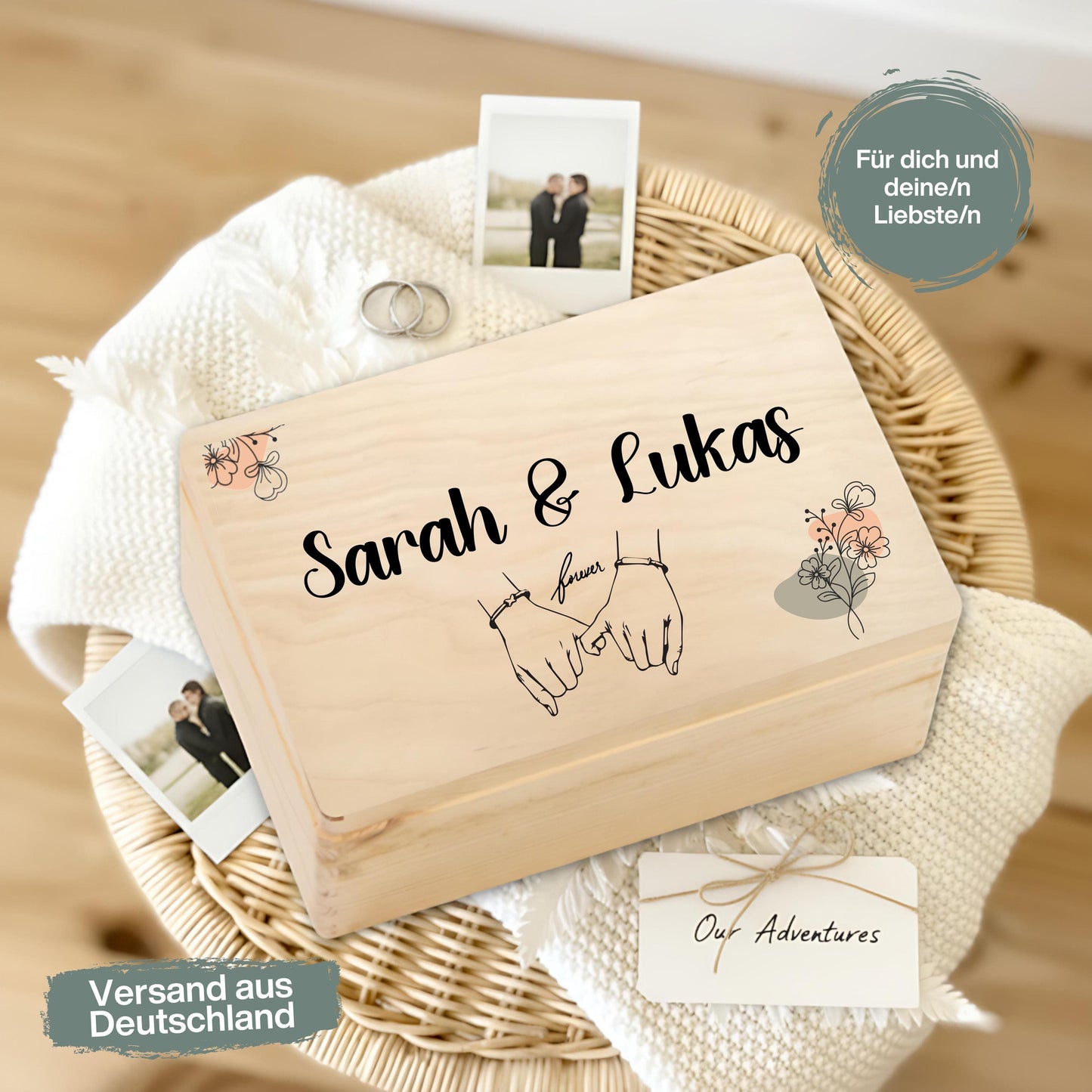 Erinnerungskiste für Paare personalisiert | Geschenk für Freundin & Partner