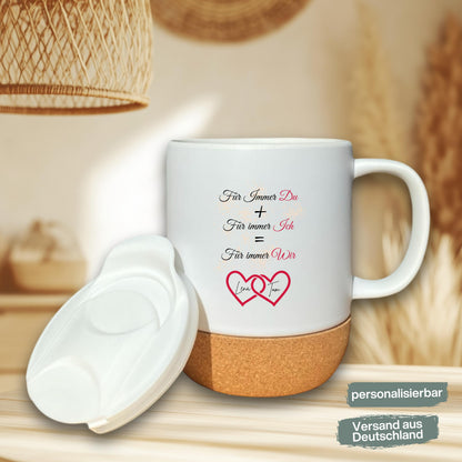 Paar Tasse personalisiert | Geschenk für Partner & Freundin | Korktasse Paare