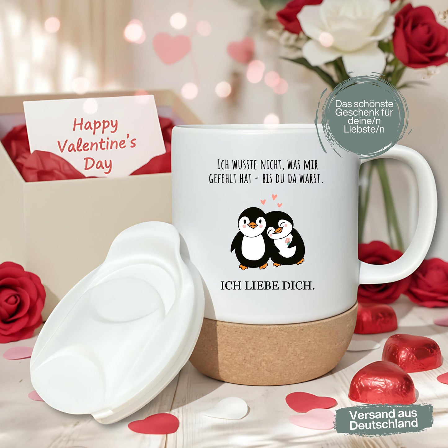 Paar Tasse Valentinstag & Jahrestag – Korktasse für Paare