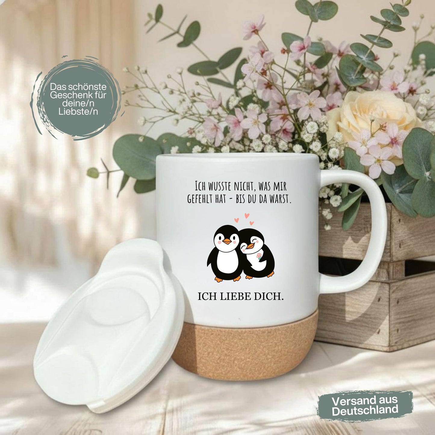 Paar Tasse Valentinstag & Jahrestag – Korktasse für Paare