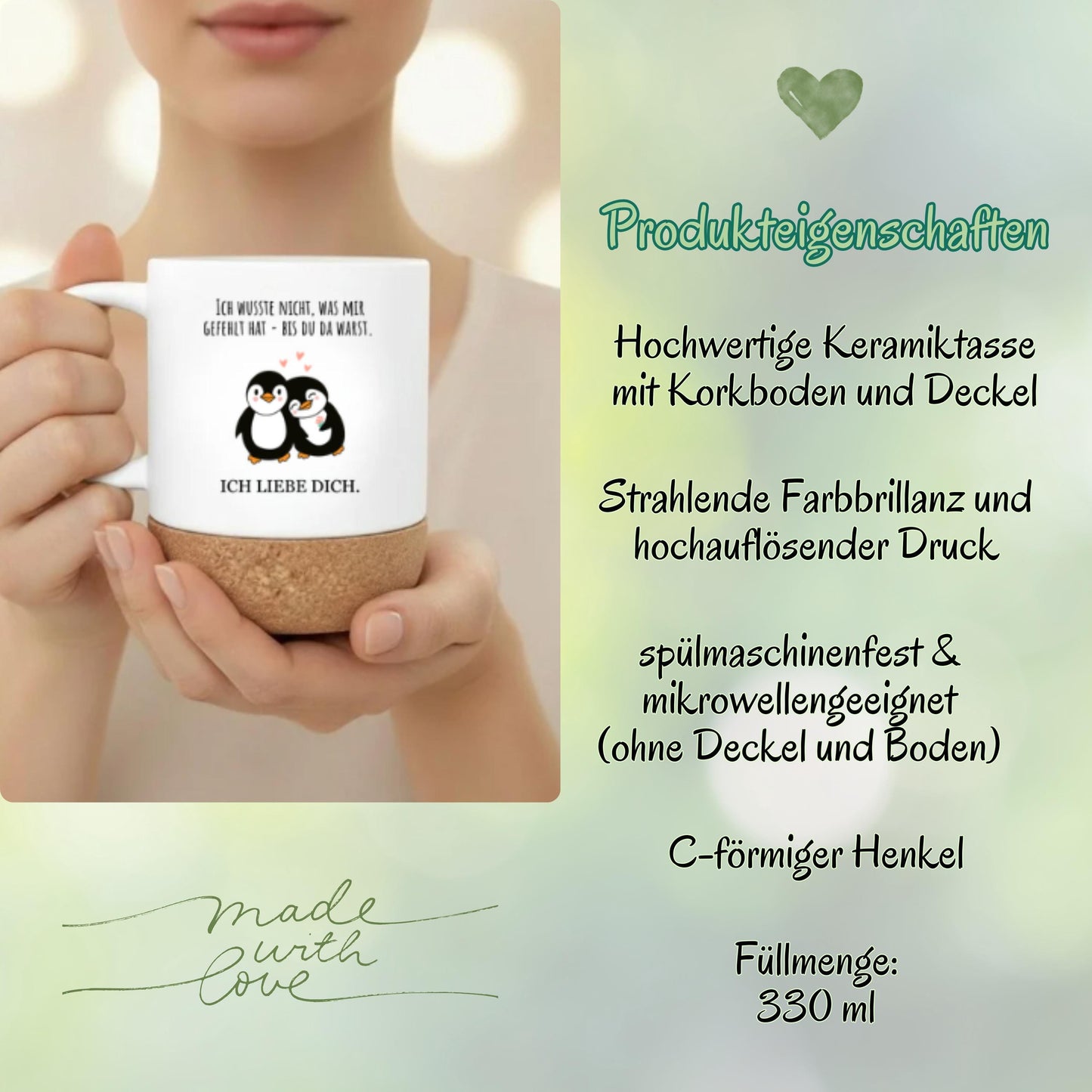Paar Tasse Valentinstag & Jahrestag – Korktasse für Paare
