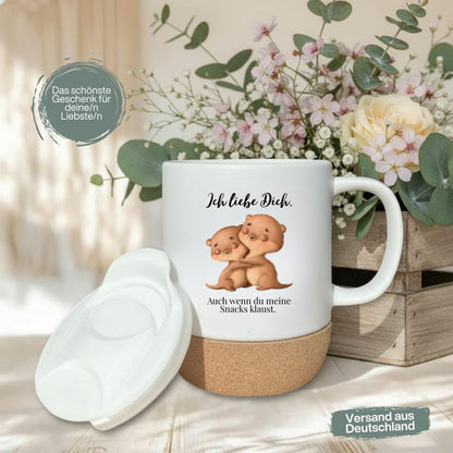 Paar Tasse Valentinstag & Jahrestag – Korktasse Geschenk für Paare