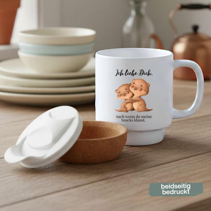 Paar Tasse Valentinstag & Jahrestag – Korktasse Geschenk für Paare