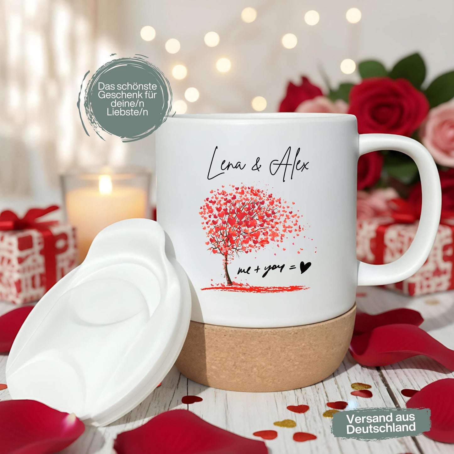 Paar Tasse personalisiert – Korktasse für Paare als Geschenk