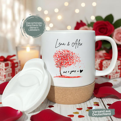 Paar Tasse personalisiert – Korktasse für Paare als Geschenk