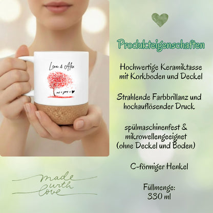 Paar Tasse personalisiert – Korktasse für Paare als Geschenk