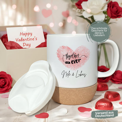 Paar Tasse personalisiert – Korktasse für Paare als Geschenk mit Namen